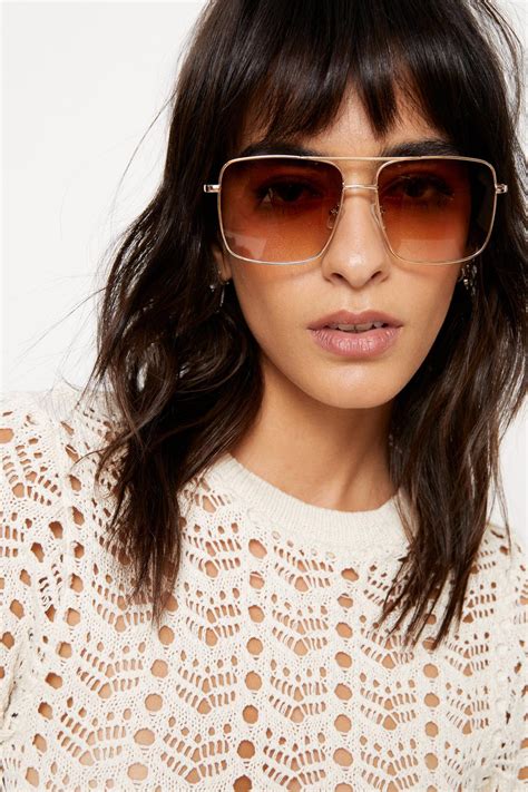 square ombre aviator sunglasses